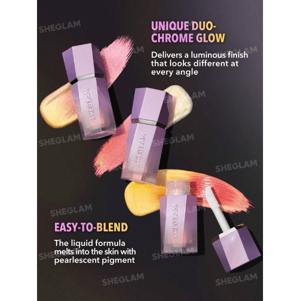 Sheglam Chroma-Glow Bloom Liquid Highlighter – Shade: Flying Comet - Image 6