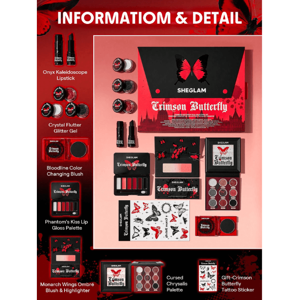SHEGLAM Crimson Butterfly Full Makeup Set – Limited Edition Collection - Image 2