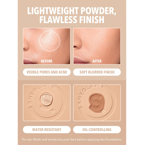 Sheglam Skin-Focus Full Coverage Powder Foundation - Image 2