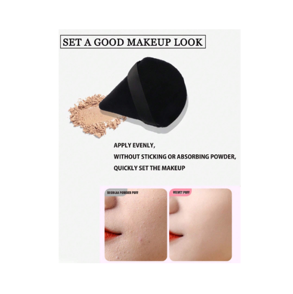 1 Pcs Black Color Soft & Fluffy Texture Powder Puff - Image 3
