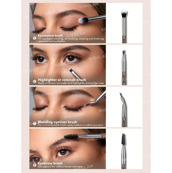 Sheglam Glam Fam Brush Coffee Brown Set - Image 3