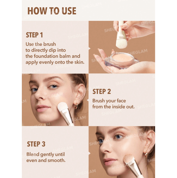 Sheglam Foundation Brush (Beige-Color) - Image 3
