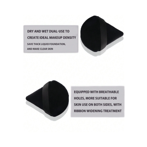 1 Pcs Black Color Soft & Fluffy Texture Powder Puff - Image 4