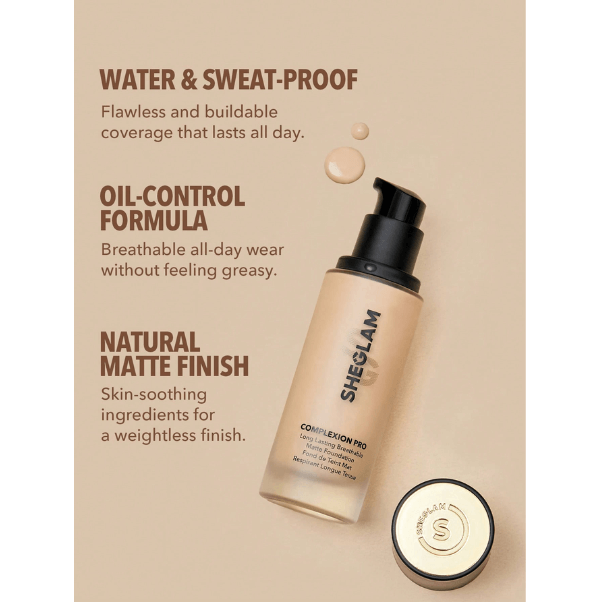 SHEGLAM Complexion Pro Matte Foundation – Long-Lasting & Breathable - Image 5