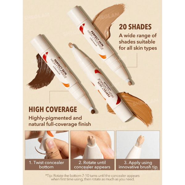 SHEGLAM Perfect Skin Full-Coverage Long-Wear Concealer - Image 3